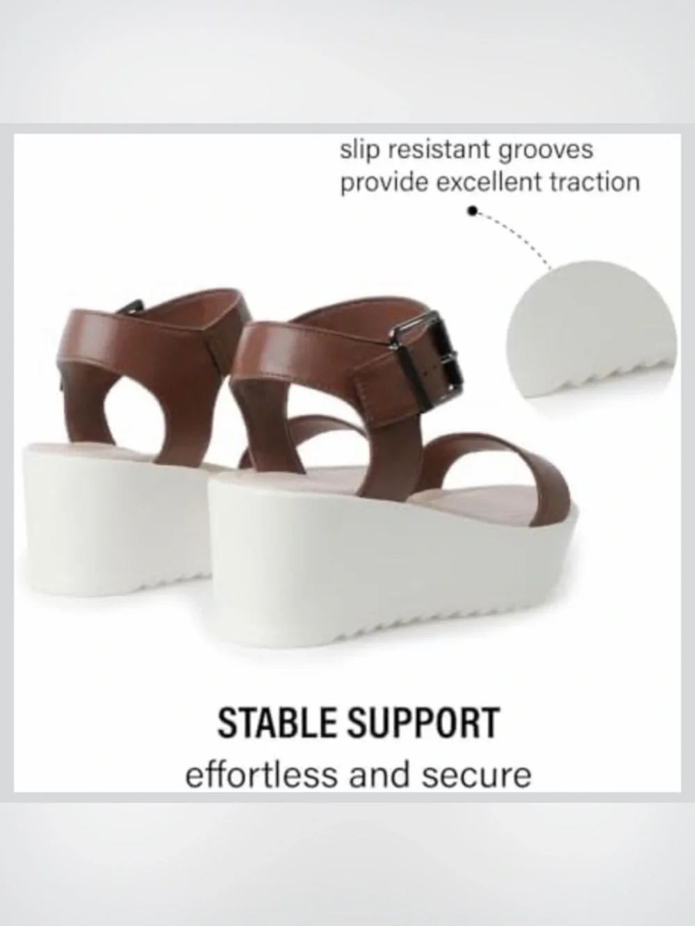 J. Adams Surf Platform Sandal Tan Brown Vegan Leather Buckle Wedge 11 NWT